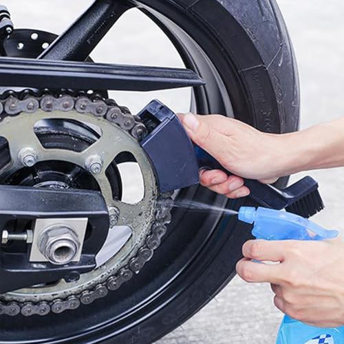 Motorcycle Chain Cleaner Tool with Rubber Cleaning Brush for Bike Chains and Sprockets for Outdoor Cycling and Motorbike Gear Cleaning