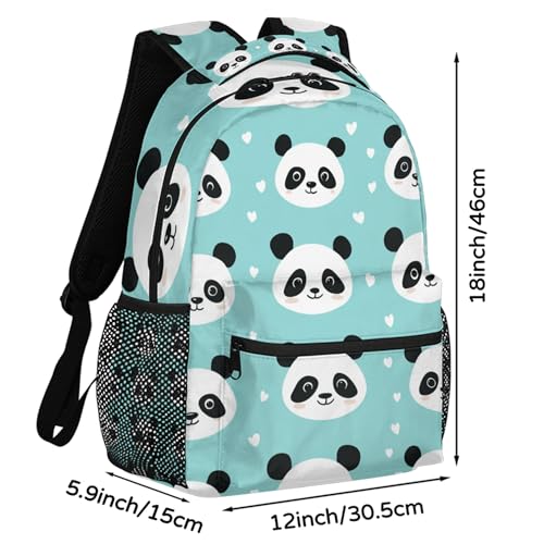 Kids Backpack for Boys Girls, Large Capacity College School Bag Bookbag Cute Panda Casual Travel Daypack - color: Cute Panda