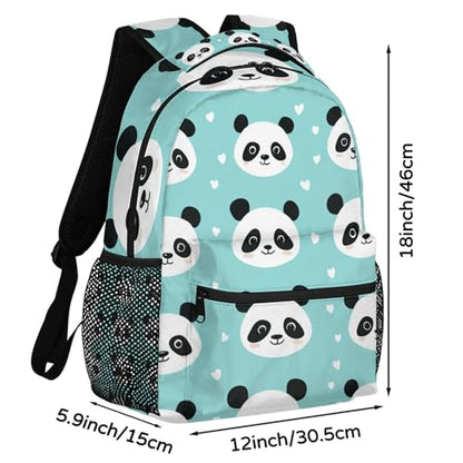 Kids Backpack for Boys Girls, Large Capacity College School Bag Bookbag Cute Panda Casual Travel Daypack - color: Cute Panda