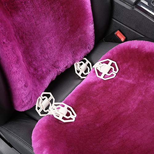 OGLAND 2 Pack Fur Fuzzy Sheepskin Car Seat Covers for Universal Auto Plush Seat Cushion Accessories Automobiles (Honey Beige) - color: Honey Beige