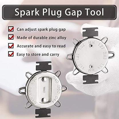 2 Pieces Spark Plug Gap Gauge Tool Spark Plug Gauge Measuring Tool Metric Standard Inches Gapper for Motorcycles