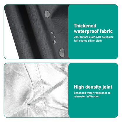 1 PC Motorcycle Cover, 96.4" x 41.3" x 49.2" Waterproof Dustproof Sun-Proof Cloth for All Seasons, Full Coverage Protective Cover with Anti-Theft Lock Hole, Universal for Motorcycles (Black)