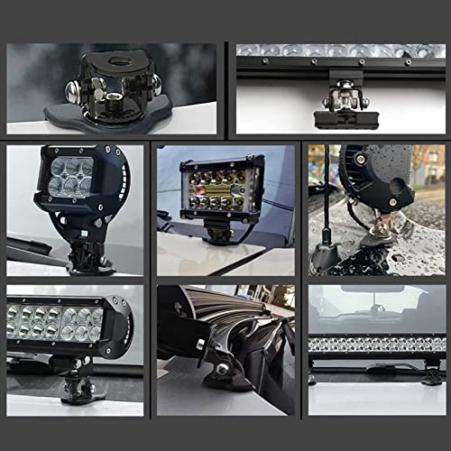 Led Light Bar Hood Mounting Brackets, 2pcs Led Work Light Mounting Bracket Kit, Aluminum Alloy Clamp, Offroad Light Mount Bracket, Universal Fit for Cars, Trucks, SUVs