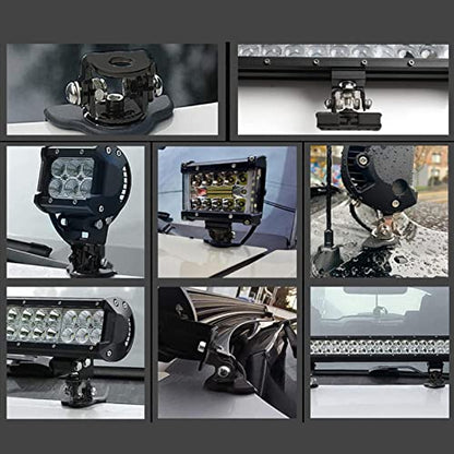 Led Light Bar Hood Mounting Brackets, 2pcs Led Work Light Mounting Bracket Kit, Aluminum Alloy Clamp, Offroad Light Mount Bracket, Universal Fit for Cars, Trucks, SUVs