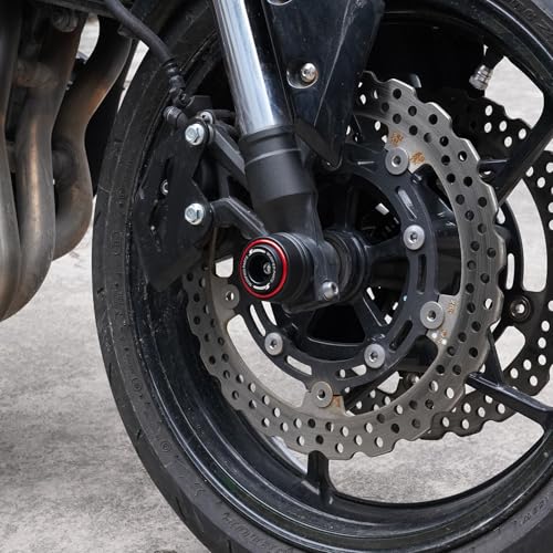 Compatible with Motorcycle S1000RR S1000R S1000XR S 1000RR 1000R 1000XR 2008-2023 2024 2025 2026 Front Wheel Axle Crash Protector Pad Rear Swingarm Spools Slider Stand Accessories (Red) - color: Red