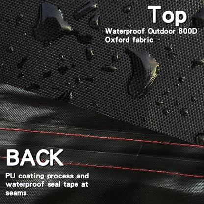 800D Heavy Duty Motorcycle Cover, Outdoor Storage Moped Covers, All-Weather Universal Waterproof Scooter Cover with 3 Reflective Handle、2 pairs Lock Holes and 3 Fixed Buckles - 87" x 37" x 40" - size: (L) 87" x 37" x 40"