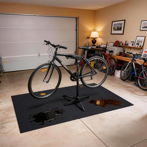 Grefinity Oil Spill Mat, 60" x 72" Oil Mat for Driveway, Under Car Pad for Garage Floor, Protects Against Oil, Chemicals & Stains with TPE Anti-Leak Backing, Reusable & Washable - size: 5'x 6’