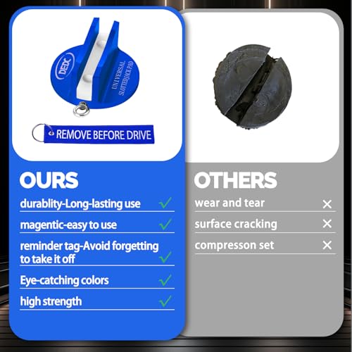 DEDC Universal Pinch Weld Jack Pad 2 Pcs Blue, Magnetic Aluminum Jacking Puck Frame Rail Protecotr with 2 Reminder Streamers, Garage Accessories for Mechanics - size: Blue 2 Pcs with 2 Reminders
