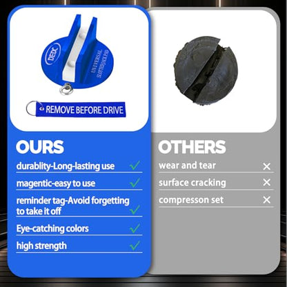 DEDC Universal Pinch Weld Jack Pad 2 Pcs Blue, Magnetic Aluminum Jacking Puck Frame Rail Protecotr with 2 Reminder Streamers, Garage Accessories for Mechanics - size: Blue 2 Pcs with 2 Reminders