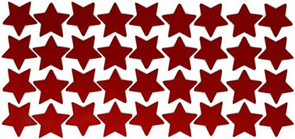 LiteMark Reflective Red 1 Inch Stars Sticker Decals for Helmets, Bicycles, Strollers, Wheelchairs and More - Pack of 36 - color: Red