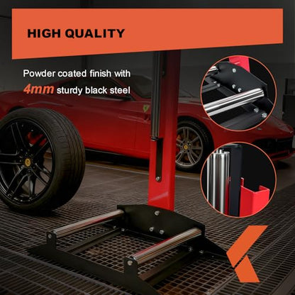 KREFINISH Rolling Wheel Detailing Stand Heavy Duty Wheel Cleaning Stand 360° Rotating Tire Stand for Wheel Rim Cleaning, Ceramic Coating, Polishing Applying Tire Shine & Car Wheel Wash
