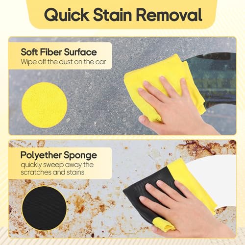 2PCS Clay Towel Auto Detailing, Clay Bar Towel Cloth Auto Detailing for Car (12 x 12 in) (Yellow) - color: Yellow