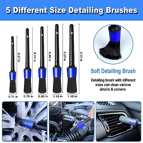 12Pcs Wheel Brush Kit for Cleaning Wheel and Tire, Wheel and Rim Brush, Car Detailing Brushes, Tire Brush, Bendable & Durable Car Wheel Rim Cleaner Brush Set,Car Detailing Cleaning Brush Supplies Kit - color: Blue