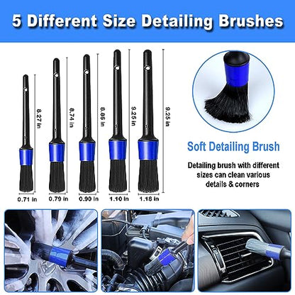12Pcs Wheel Brush Kit for Cleaning Wheel and Tire, Wheel and Rim Brush, Car Detailing Brushes, Tire Brush, Bendable & Durable Car Wheel Rim Cleaner Brush Set,Car Detailing Cleaning Brush Supplies Kit - color: Blue