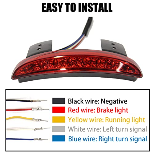 DREAMIZER Motorcycle Chopped Rear Fender Edge LED Brake License Plate Tail Light Stop Running Light Turn Signal Lamp Compatible with Harley Sportster XL883N 1200N XL1200V XL1200X - color: RED#1