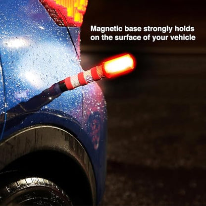 XTREME STP LED Road Flares, Emergency Road Flares for Vehicles, Car Flares with 3 Alert Modes, Magnetic Base, Foldable Stand, Emergency Roadside Lights, Visible Up to 1 Mile, White Flashlight - size: 4 Pack