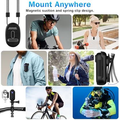 i3 4K Thumb Action Camera, Tiny Size, Mount Anywhere, Small Body Camera with Spring Clip, Portable Vlogging, Hands-Free POV Recording, Helmet Cam for Cycling, Motorcycle (with 32G Card, Black) - style: With 32G Card
