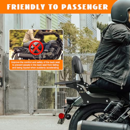 Motorcycle Sissy Bar Detachable Rear Passenger Backrest with Luggage Rack Backrest Pad for Honda Rebel 1100 1100T CMX1100 DCT 2021-2026 Replace OEM P/N:08R71-MLA-A00MLA-A00