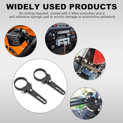 Wevdn 2 PCS Roll Cage Clamps LED Bracket, 360 Adjustable Mount for 1.75'' Roll Cage Bull Bars, Light Mount for Cars Trucks ATV UTV, Car Accessories