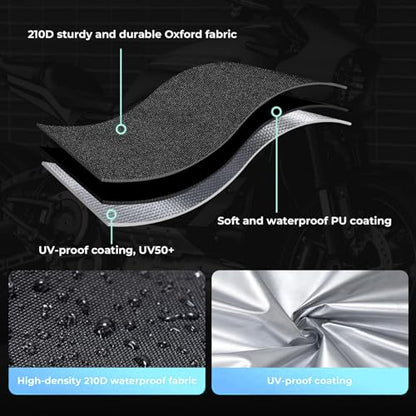 Outdoor Motorcycle Cover for Bintelli Spark 49 |All Weather Waterproof Motor Bike Covers Moped Protective Tarpaulin Oxford UV Rip Dust with Reflective Strips and Lock Hole - size: for Spark 49