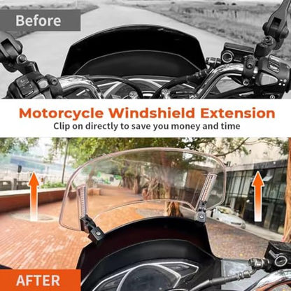 Motorcycle Windscreen for BMW K 1200 LT 1999-2003 2004 2005 2006 2007 2008 2009 2010 2011, Windscreen Air Deflector Adjustable Clip-On Windshield Extension,A 360mm×140mm Transparent - color: A 360mm×140mm transparent