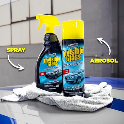 Invisible Glass 91164-6PK Premium Aerosol Glass Cleaner Spray for Car Windshields and Windows, Automotive and Home Window Cleaner, Streak-Free, Ammonia-Free, Tint-Safe – 19 oz (Pack of 6) - size: 19 Fl Oz (Pack of 6)