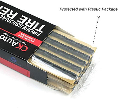 CKAuto 30pcs 8" Black Tire Repair Strings, Automotive Tool Tire Repair Plugs for Tubeless Off-Road Tires Car, Bike, ATV, UTV, Wheelbarrow, Mower - color: Black, size: 8" x φ0.236" 30pcs