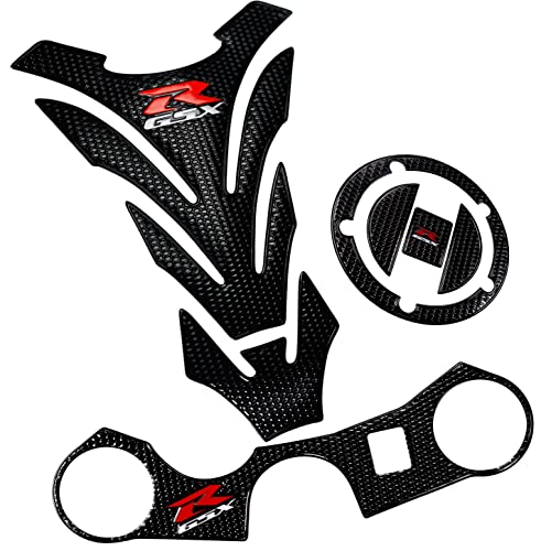 New REVSOSTAR Motorcycle Tank Sticker Protector Decal, Fuel Gas Cap, Tank Cap, Tank pad, Tank Protector for GSXR600 GSXR750 GSXR1000, 3 Pcs Per Set…