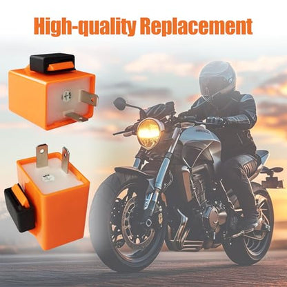 2Pcs 2-Pin 12V Speed Adjustable LED Electronic Flasher Relay Fix Motorcycle Turn Signal Hyper Flash Adjustable Motorcycle LED Turn Signal Hyper Indicator Flasher Relay Replacement