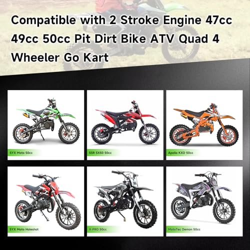 T8F Chain 134 Link Drive Chain Breaker Compatible with SYX Moto 50cc Dirt Bike Mototec SSR X-pro Coolster 47cc 49cc 2 Stroke Engine Pocket Rocket Pit Bike Mini ATV Quad 4 Wheeler Go Kart Parts - color: A-Silver