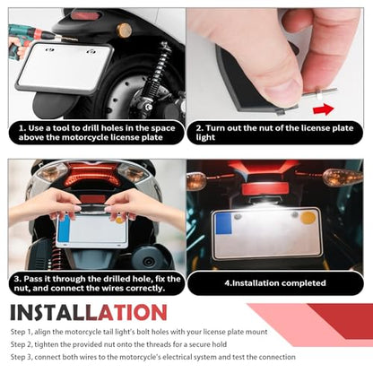 Motorcycle License Plate Light 12V,Shockproof & Sealing LED License Plate Light Bar for Illuminating Licenses Plates,Universal Motorcycle Tail Lights as Motorcycles Lights