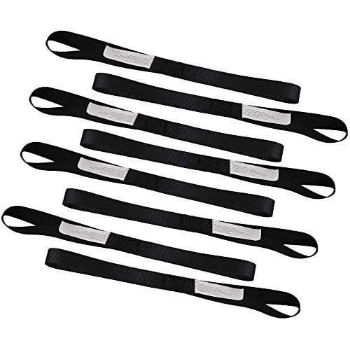 XSTRAP STANDARD Soft Loop Tie-Down Straps 8PK 1-1/16 x 18 inches - 3600LB Breaking Strength, Loops for Securing Trailering of Bikes, ATV, UTV, Motorcycles, Scooters, Dirt Bikes, Lawn Equipment, Black - color: Black