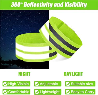 26pcs Reflective Bands Elastic Armband Wristband Ankle Leg Straps Kids Safety Reflector Tape Straps for Night Jogging Biking Running - color: Blue
