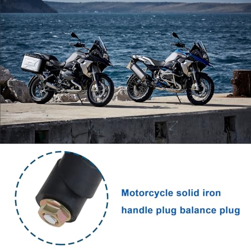 Motorcycle Handle Bar End Grip Plugs - Solid Handlebar End Weight Balance Plugs for Motorbike - Silver, 1 Pair - color: Silver