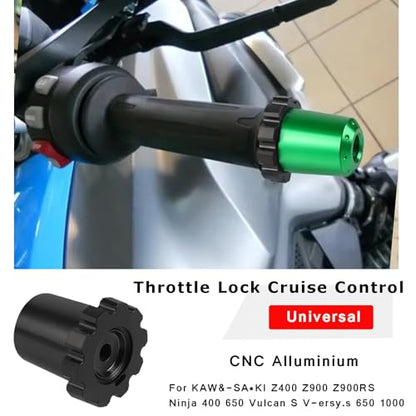 Universal Motorcycle Throttle Lock Cruise Control Assist Bar End for KAW&-ASA*KI Z400 Z900 Z900RS Ninja 400 650 KLR650 Vulcan S VN650 V-ersy.s 650 1000-Black - color: For Ka-wa-saki