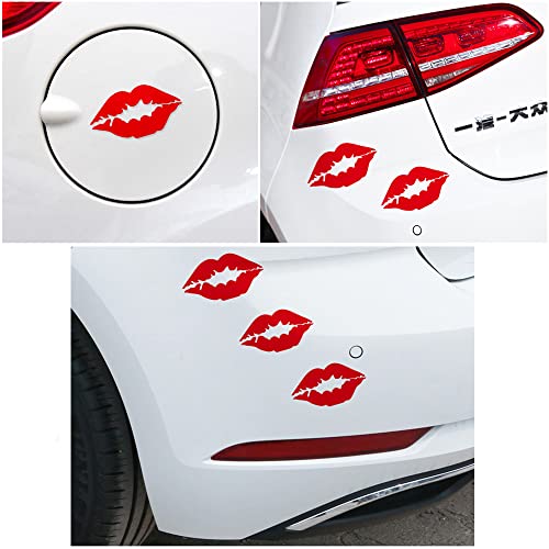 Keen Girls Night Out Red Lip Vinyl Decal Sticker，Cars Trucks Vans Walls Laptops ，Lips Kiss Mouth Vinyl Decal Sticker Car Window 15 pcs RED