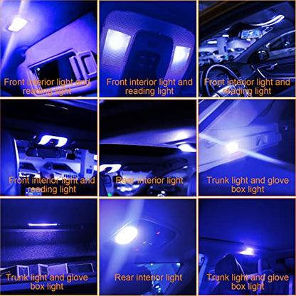 YOGEIER Car Led Bulb, Car Led Combination Set of 24 Sets, Used for Car Interior Lights, Indoor Map Dome Lights, Trunk Lights, License Lights, Etc. (Blue) - color: blue