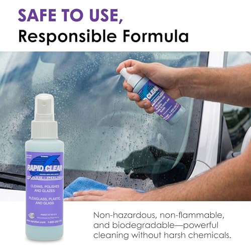 Rapid Clear Polish 4oz | Final Cleaning and Polish for Vinyl Films, Wraps, Plexiglass, Glass, and Polycarbonates | Helps Prevent Water Spotting for Graphics Installation - size: 4 Oz