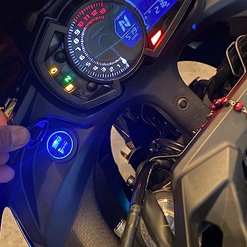 Motorcycle Dual USB Charger with Relay Battery Charger Compatible with Versys650 Versys1000 Ninja400 Ninja650 Versys 650 1000 X300 X650 Ninja 400 650