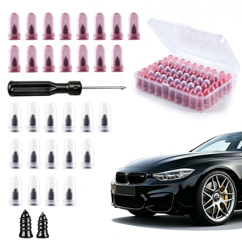 30 Pcs Tire Plugs Screw Type, Professional Grade Emergency Tire Screw Plug Repair Kit with Screwdriver, Ideal Tire Plug Kit for Car, Truck, Motorcycle and Bicycle Flat Quick Tire Fix - size: 30PCS