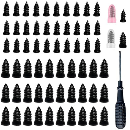 61PCS Tire Repair Rubber Nails Kit .Tire Screw Plug Repair Kit with Box and Screwdriver, Self Screw in Tire Repair Plugs for Car, Motorcycle, Truck, Tractor Tire Puncture Repair