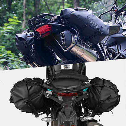 Rhinowalk Motorcycle Saddle Bags Waterproof Motorbike Panniers Motor Side Bag 28L (14L*2) Powersports Saddle Bag for Most Motorcycles Black, 1 Pair - size: 28L