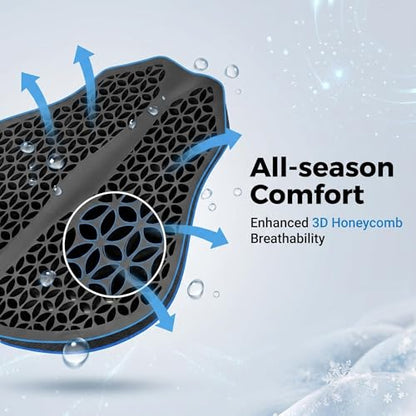 Upgraded Motorcycle Gel Seat Cushion, Universal Motorcycle Seat Pad, Shake Rider Cushion, Enlarged Ventilation Channels, Large 3D-Honeycomb Structure, Shock Absorption and Breathable for Long Rides