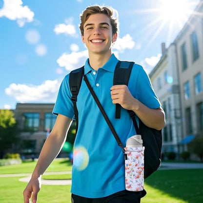 RICHEN Neoprene Water Bottle Carrier Bag with Adjustable Shoulder Strap,Insulated Water Bottle Cover for Stainless Steel/Glass/Plastic Bottles - color: BC-52, size: 750ml