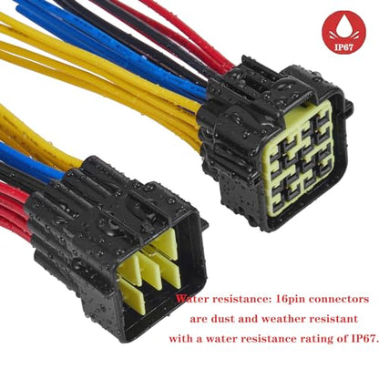 16 Pin Waterproof Connector,Waterproof Electrical Car Auto Wire Connector,16AWG Male Female Quick Disconnect Wire Connectors for Car Truck Motorcycle Marine Boat(1pairs) - size: 16pin way