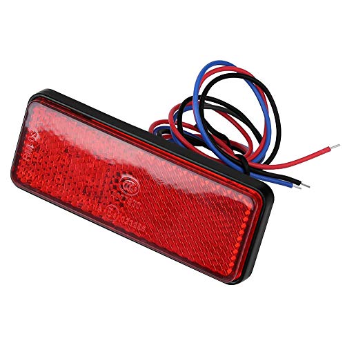 Motorcycle Tail Light, Universal Rec Reflectors Motorcycle Scooter Moped LED Tail Brake Light Stop Indicator Lamp(Red)