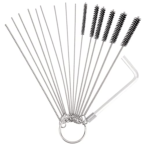 Road Passion Set of 1 Carburetor Carbon Dirt Jet Remove Cleaner 9 Cleaning Needles + 6 Nylon Brushes Tool Kit +1 Throttle Wrench Kit for Motorcycle ATV Moped Welder Carb Chainsaw Spray Guns Torch Tips