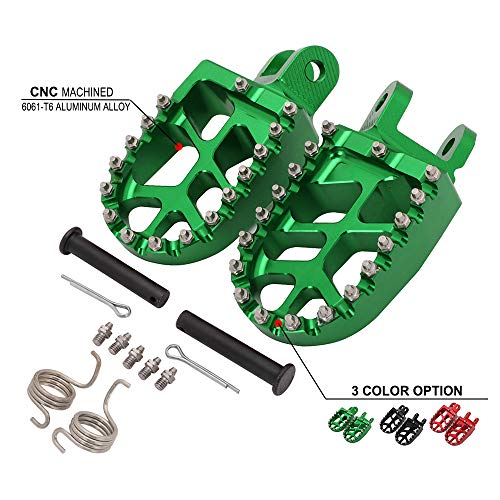 AnXin Foot Pegs Footpegs Footrests Foot Pedals Rests CNC MX for KLX300 KLX300R KLX300SM 97-07 20-24 KLX250 06-20 KLX250S 09-14 KLX250R 94-96 KLX650 93-96 Dirt Bike Green - color: green, size: KLX250 KLX250R/S/SF KLX300/R/SM KLX650