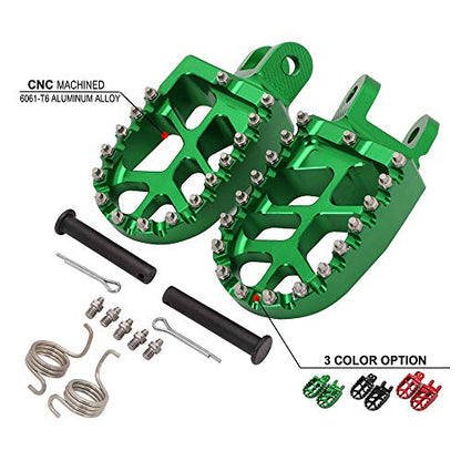 AnXin Foot Pegs Footpegs Footrests Foot Pedals Rests CNC MX for KLX300 KLX300R KLX300SM 97-07 20-24 KLX250 06-20 KLX250S 09-14 KLX250R 94-96 KLX650 93-96 Dirt Bike Green - color: green, size: KLX250 KLX250R/S/SF KLX300/R/SM KLX650