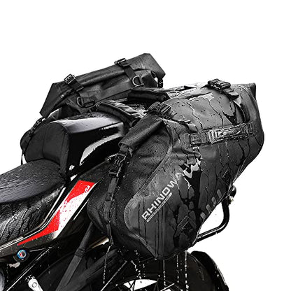 Rhinowalk Motorcycle Saddle Bags Waterproof Motorbike Panniers Motor Side Bag 28L (14L*2) Powersports Saddle Bag for Most Motorcycles Black, 1 Pair - size: 28L